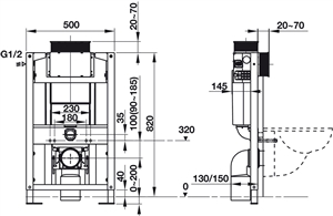 Két Nước Âm Mechanical 820 Cho Bồn Cầu Treo Hafele 588.73.922